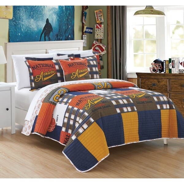 Chic Home Cousy 4 Piece Reversible Quilt Set Athletic Youth Design
