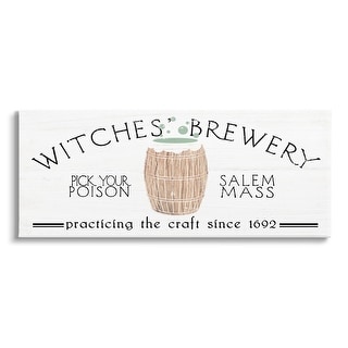 Stupell Witches Brewery Seasonal Halloween Vintage Salem Sign Canvas Wall Art, Design by Daphne Polselli