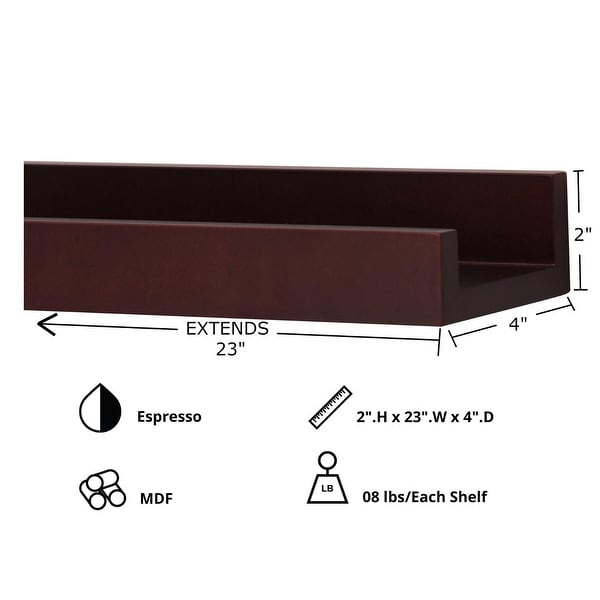 kieragrace KG Edge Frame Ledge, Set of 4 - Brown - 24"