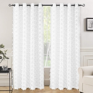 DriftAway White Voile Grommet Semi Sheer Curtain Panel Pair - 52" width x 84 " length