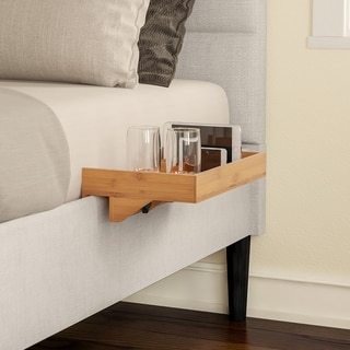 Bedside Shelf- Eco-friendly Bamboo Modern Clamp-on Floating Tray by Lavish Home