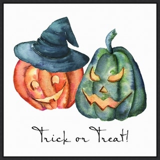 Amanti Art Trick or Treat Jack o lanterns Framed Canvas Wall Art