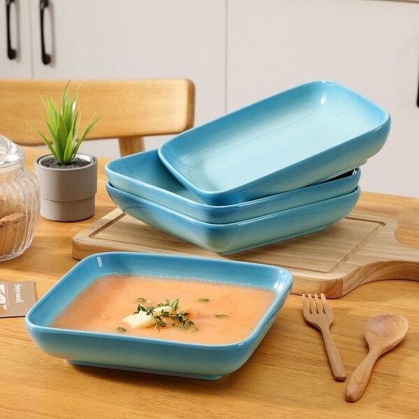 LOVECASA 16-Piece Stoneware Square Dinnerware Set, Service for 4