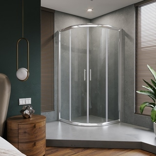 ELEGANT 38 x 72 Neo-Round Corner Sliding Shower Door