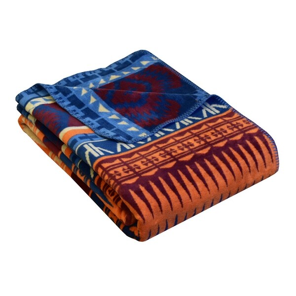 Southwestern Colorful Deluxe Velour Blanket Throw Mojave by IBENA