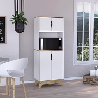 Modern Microwave Pantry Cabinet with 1 Drawer