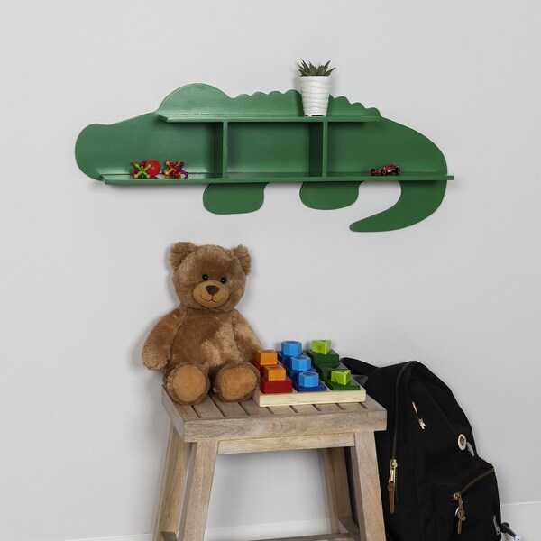 Green Alligator Modern Wall Shelf - 11"H x 30"W x 4.5"D