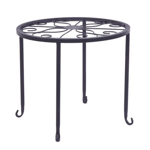 Round Iron Garden Plant Stand Pot Potted Holder