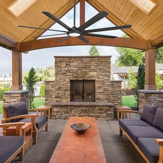 Hydra 80 Inch Eight Blade Indoor / Outdoor Smart Ceiling Fan with Six Speed DC Motor and LED Light.