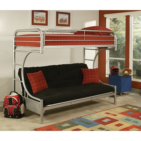 Eclipse Silver Metal Twin XL/Queen/Futon Bunk Bed