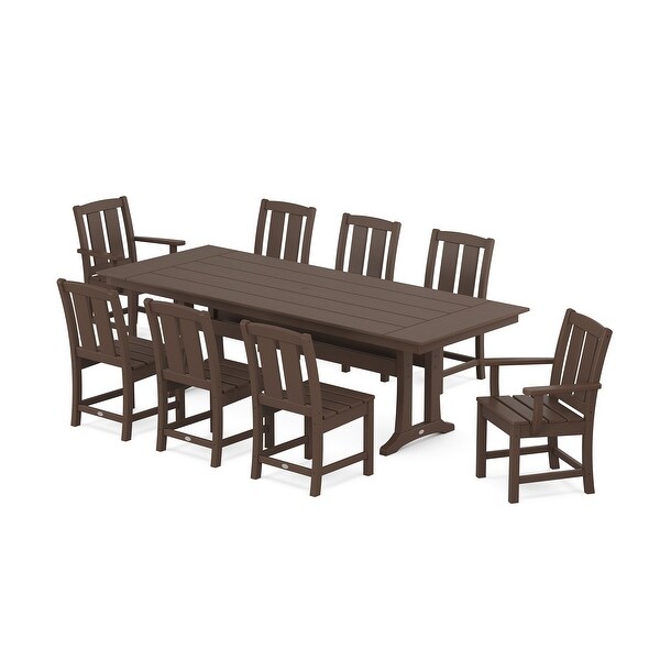Mission 9-Piece Farmhouse Dining Set with Trestle Legs