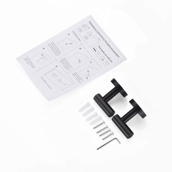 2 Pack Bathroom Towel Hook Wall Mounted Shower Hook SUS 304 Stainless Steel Modern Hand Towel Hook Robe Coat Clothes Hook Round