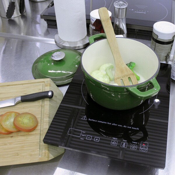 Neo 3-quart Green Cast Iron Round Covered Dutch Oven