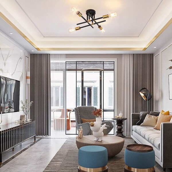 4 light sputnik ceiling light fixture modern semi flush mount ceiling lamp