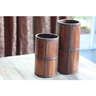 Timbergirl Handmade Rustic Wood Umbrella Stand (India)