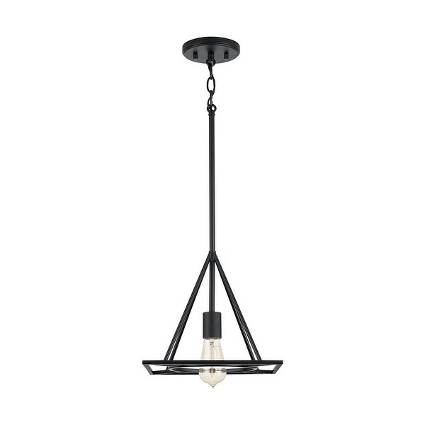 11-inch 1-light Matte Black Linear Geometric Pendant