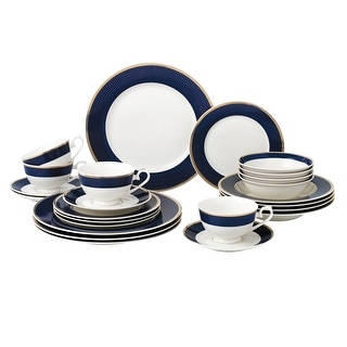 24 Piece Dinnerware Set-Bone China, Service for 4 by Lorren Home Trends