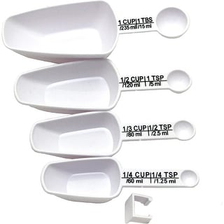 Chef Craft 4pc Nesting Measuring Scoop & Spoon Combo Set - Measure 1/4 tsp to 1 Cup