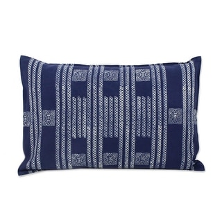 Novica Handmade Indigo Forever Batik Cotton Pillow Sham