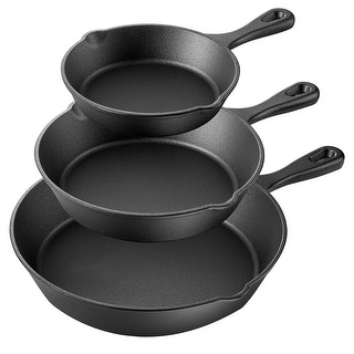 Pre-Seasoned Cast Iron Skillet 3 Piece Set