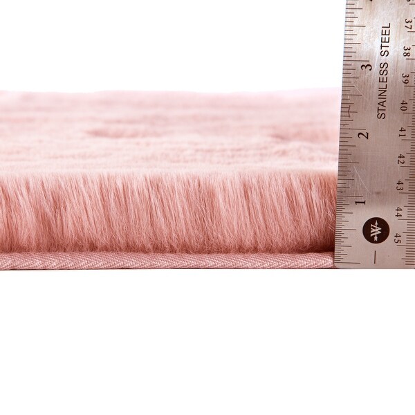 False Faux Fur Bath Mat - 21x60-Inch Nonslip Rug by Home-Complete