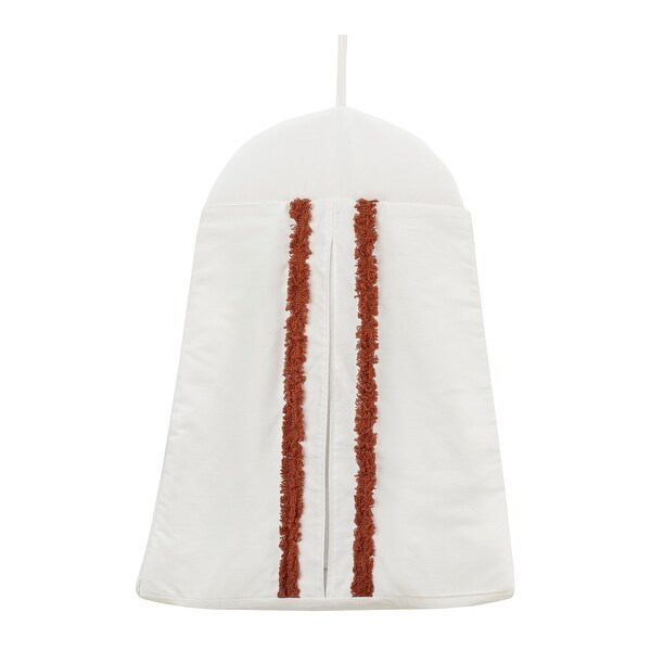 Sweet Jojo Designs Orange Boho Bohemian Girl 4pc Nursery Crib Bedding Set Burnt Rust Ivory Farmhouse Shabby Chic Fringe Cotton