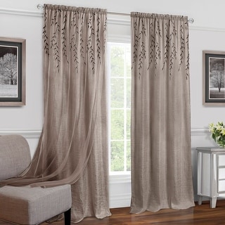 Willow Crushed Satin Double Layer Rod Pocket Panel, 42x63 Inches - 42x63 Inches