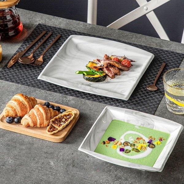 MALACASA Blance 12-Piece Porcelain Dinner Set (Service for 6)