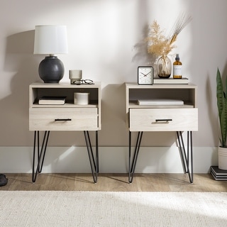 Middlebrook 1-Drawer Hairpin Nightstand, Set of 2