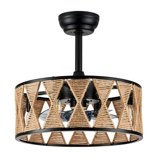 6-Speed Ceiling Fan Light: Reverse, Timer, Natural Wind, 30W, E12 x4