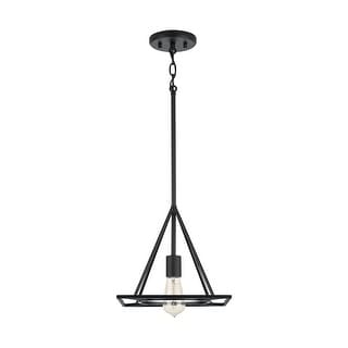11-inch 1-light Matte Black Linear Geometric Pendant