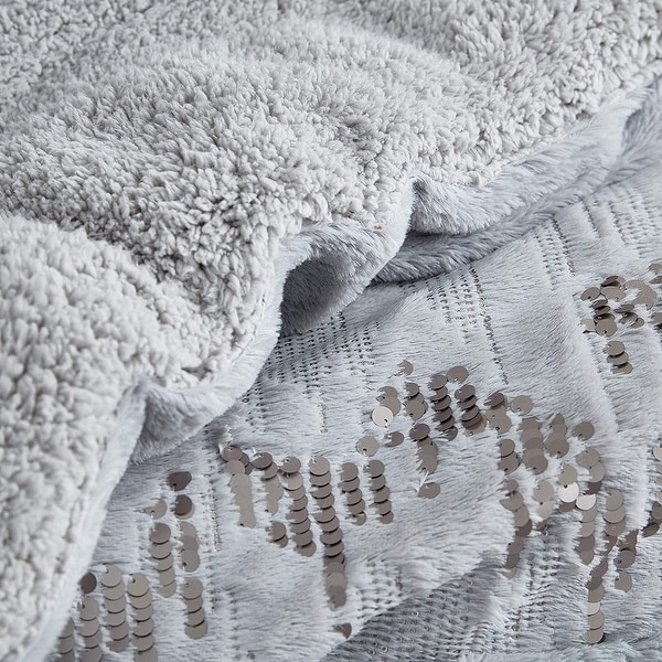 Friday Night - Coma Inducer Oversized Duvet Cover Set - Silver with Sequins