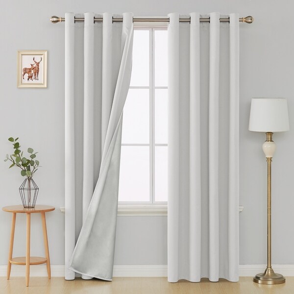 Deconovo Silver Coating Curtain Panel Pair(2 Panel)