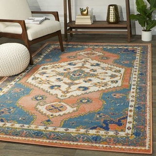 Aydan Oriental Medallion Indoor/Outdoor Area Rug