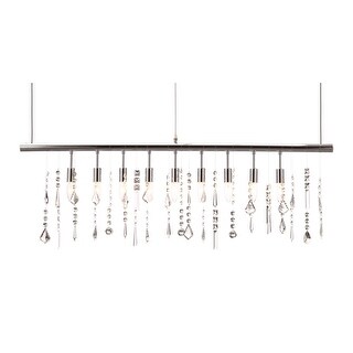 Shooting Stars Ceiling Lamp Chrome - 47.4" W x 1.3" D x 18.5~126" H