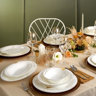 Karaca Karat Fine Pearl Dinnerware Set of 58 for 12