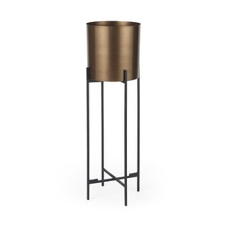 Sowerberry (Large) Bronze Metal w/Black Iron Legs Plant Stand