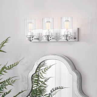 KAWOTI 3- Light Bathroom Vanity Light with Clear Glass Shade