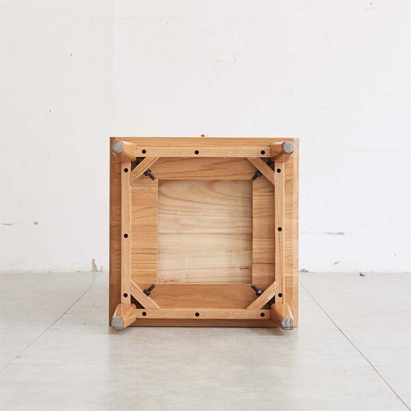 Solid Oak Bedside Table Storage Cabinet