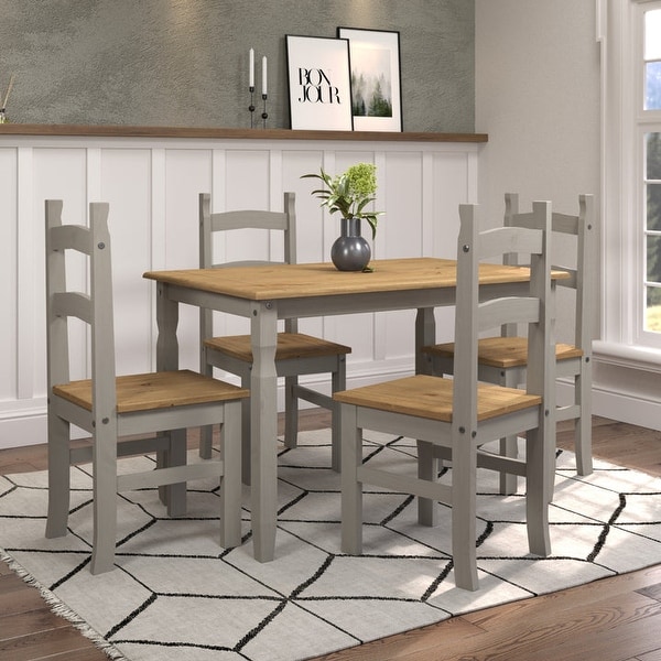 Solid Wood Dining Chairs (Set of 2) Farmhouse - Corona Collection | Furniture Dash