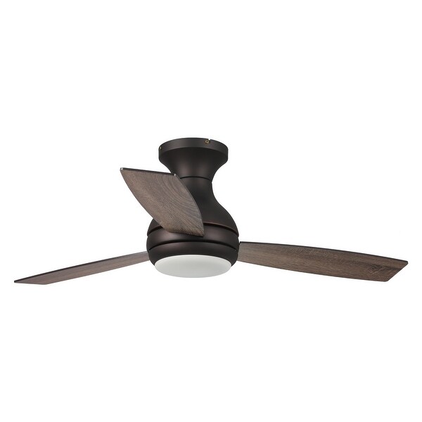 48" Bronze 3-Blade Integrated LED Flush Mount Ceiling Fan with Remote