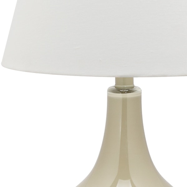 SAFAVIEH Lighting 24-inch Amy Gourd Glass Taupe Table Lamp (Set of 2) - 14"x14"x24"