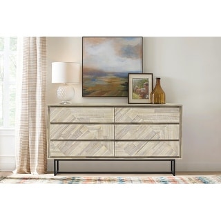 Peridot Modern Farmhouse Solid Acacia Wood 6 Drawer Dresser