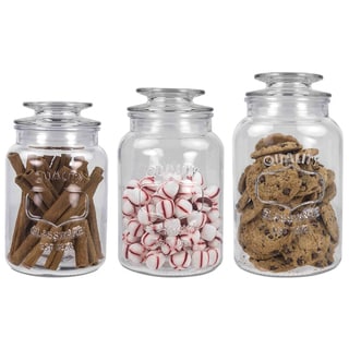 Home Basics Clear 3-piece Glass Lid Canister Set