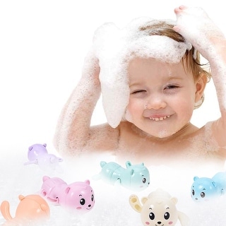 6PC Swimming Clockwork Toy Cartoon Penguin Bathroom Toy Baby Bathroom Toy Set Water Toys For Boys And Girls