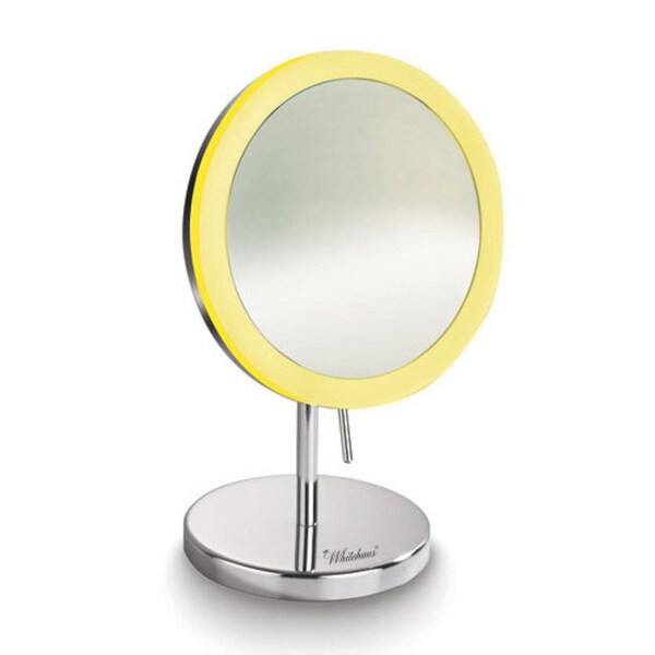Whitehaus Freestanding LED Round 5x Magnifying Mirror