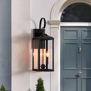 25.7"H 2-Light Large Outdoor Bronze Exterior Wall Lantern Sconce Light