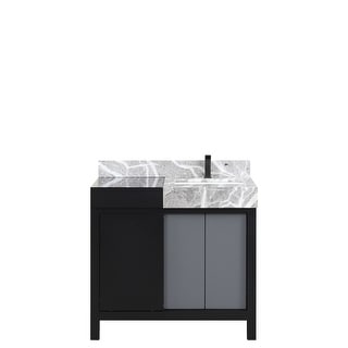 Lexora Zilara Bathroom Vanity in Black and Grey With Contertop and Faucet