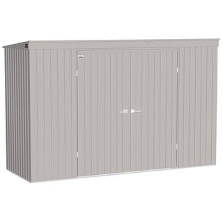 Arrow Elite Steel Storage Shed, 10x4, Cool Grey - 10x4