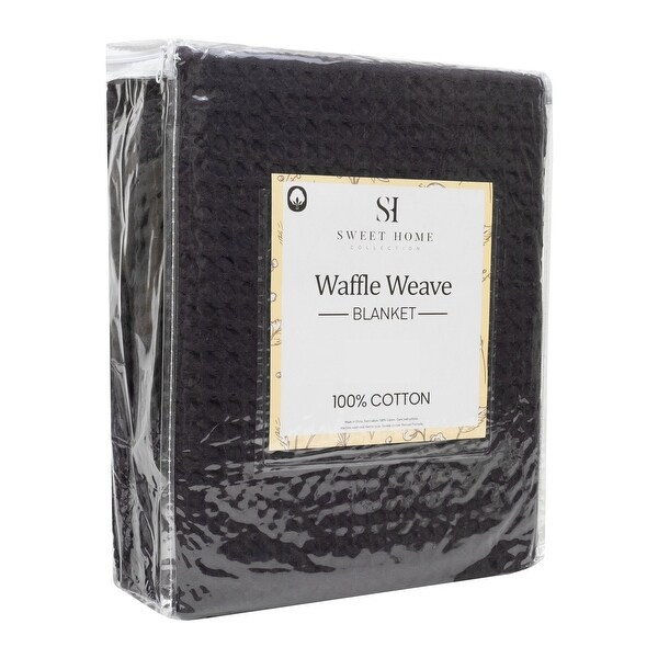 Sweet Home Collection Waffle Weave Cotton Blanket